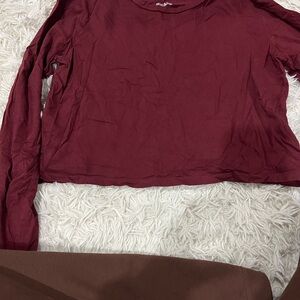 Wild Fable Red Long Sleeve Crop top